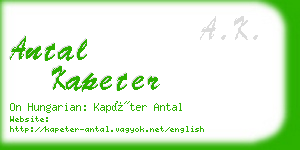 antal kapeter business card